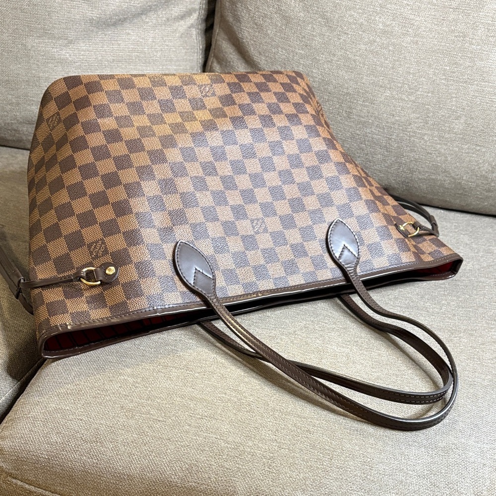 Louis Vuitton Neverfull MM Damier Ebene Tote Bag Preloved Microchipped Authentic - Picture 8 of 17